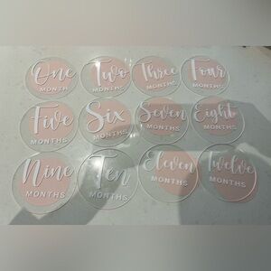 Acrylic Milestone Baby Month Discs - white